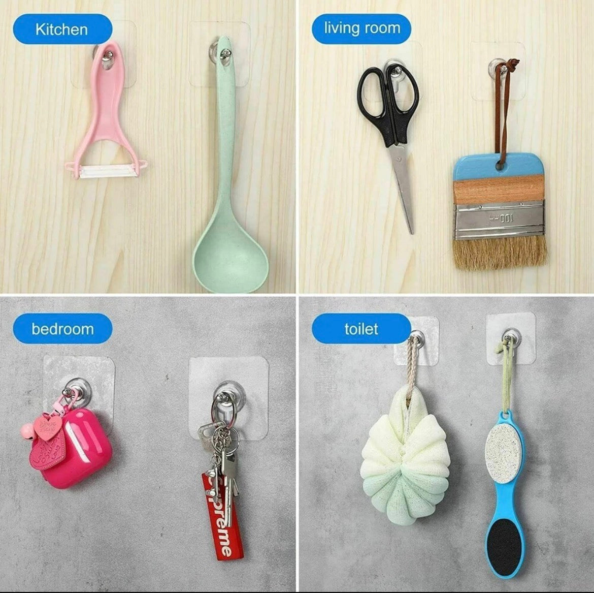 Self Adhesive Strong Screw Wall Hook Sticker