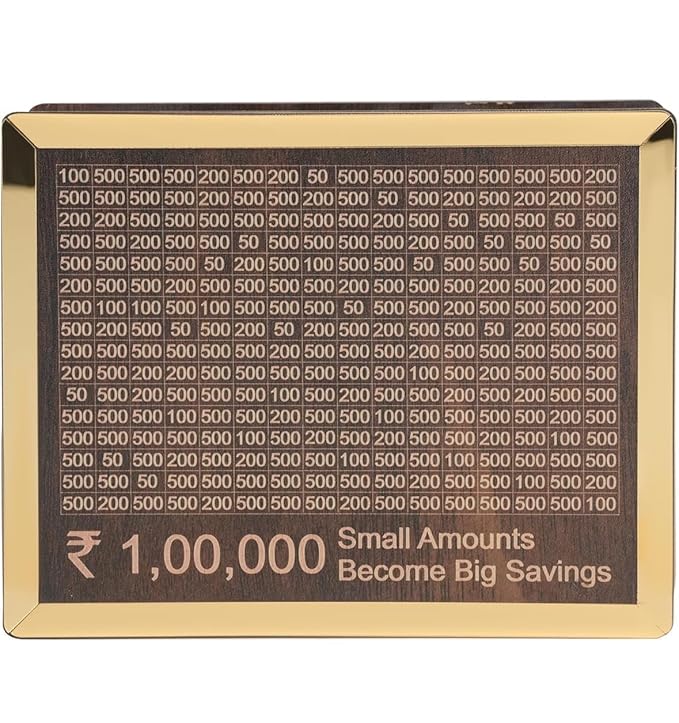 1 Lakh Wooden Piggy Bank : Premium Money Saving Box