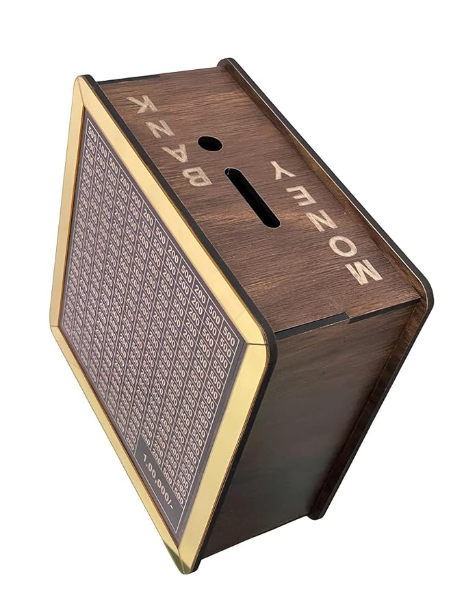 1 Lakh Wooden Piggy Bank : Premium Money Saving Box