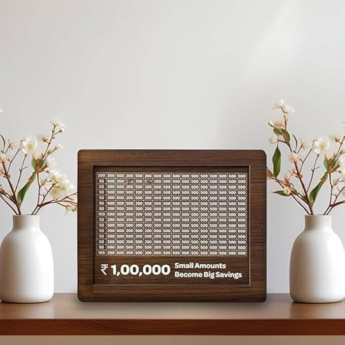 1 Lakh Wooden Piggy Bank : Premium Money Saving Box