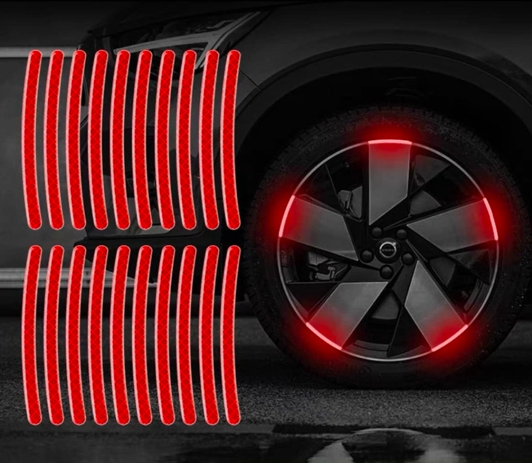 Car & Bike Wheel Glossy Reflector Stickers | PACK OF 20 STICKERS